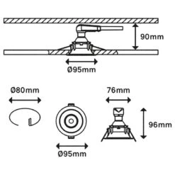 Spots Encastrables Fondo (lot De 3) 32 Spots Encastrables Fondo (lot De 3) -BRILLIANT Soldes Magasin 1000372574 230201 500 SKETCH DETAILS P000000001000372574 sketch