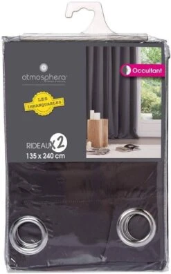Paire De Rideaux Occultants Unis -BRILLIANT Soldes Magasin 1634cc680dba48fbaefa32c867637cea