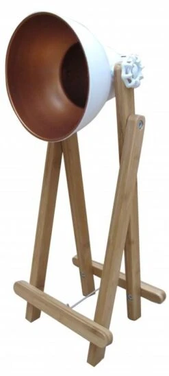 Lampe Poser Projecteur Blanc Bois Métal