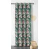Linder Rideau Polyester Vert Foret Et Rose