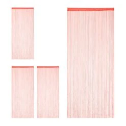 4x Rideau De Fil Rouge