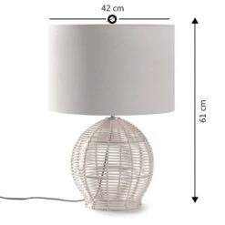 Lampe à Poser Miki En Rotin Naturel -BRILLIANT Soldes Magasin 6154ef1061f3457eb8b5cf54e5b474db