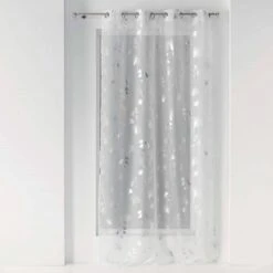 Voilage Polyester Blanc/Argent