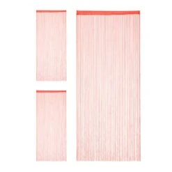 3x Rideau De Fil Rouge