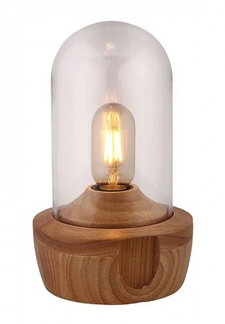 Lampe à Poser En Verre Socle Bois - GIRO 1 Lampe à Poser En Verre Socle Bois - GIRO
