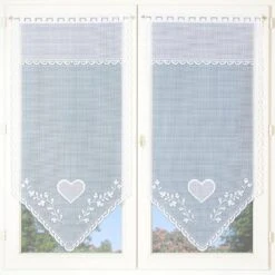 Paire De Vitrages Cœur En Pointe