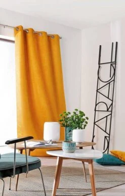 Linder Rideau Polyester Jaune Moutarde