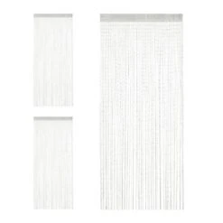 3x Rideau De Fil Blanc Brillant