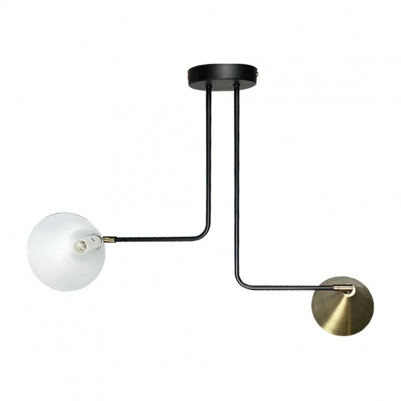 Suspension Asymétrique Métal Noir Doré 2 Suspension Asymétrique Métal Noir Doré – Image 2