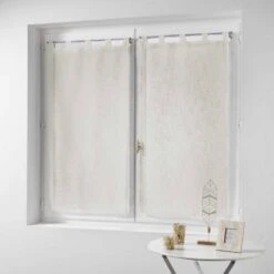 Paire De Rideaux Effet Lin