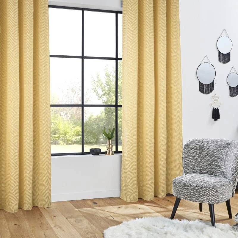 ATMOSPHERA Rideau à œillets Jacquard Geo 2 ATMOSPHERA Rideau à œillets Jacquard Geo – Image 2