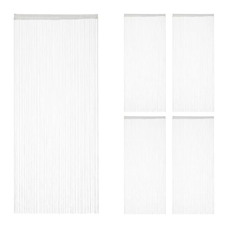 Rideau De Fils Blanc En Lot De 5 1 Rideau De Fils Blanc En Lot De 5