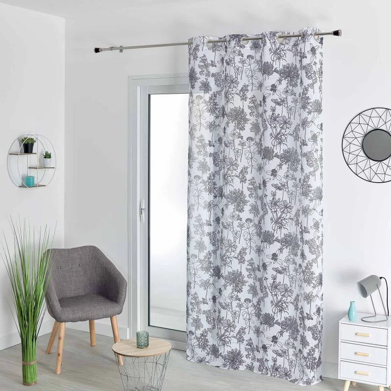 Voilage En étamine Fleurie 1 Voilage En étamine Fleurie