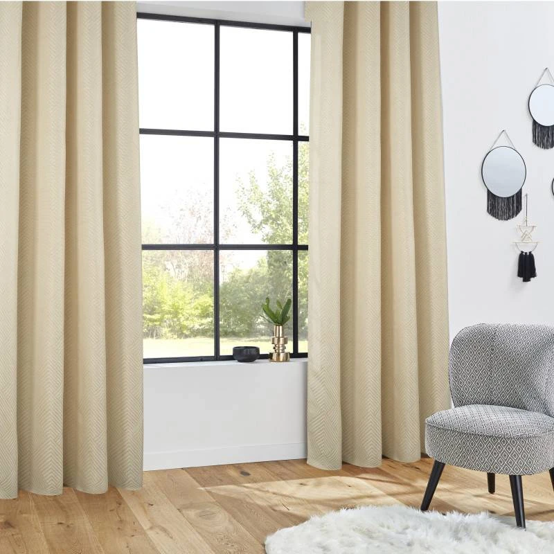 ATMOSPHERA Rideau à œillets Jacquard Geo 5 ATMOSPHERA Rideau à œillets Jacquard Geo – Image 5