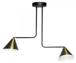 Suspension Asymétrique Métal Noir Doré