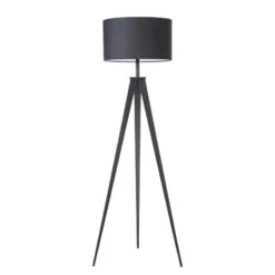 Lampadaire Tripod Asmo 11 Lampadaire Tripod Asmo -BRILLIANT Soldes Magasin stehleuchte tripod asmo eisen webstoff 1 flammig schwarz 5006492